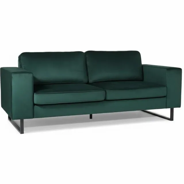 Lizzely Garden & Living Zitbank Zora 2,5-zits donkergroen velvet bank stof bankstel zetel