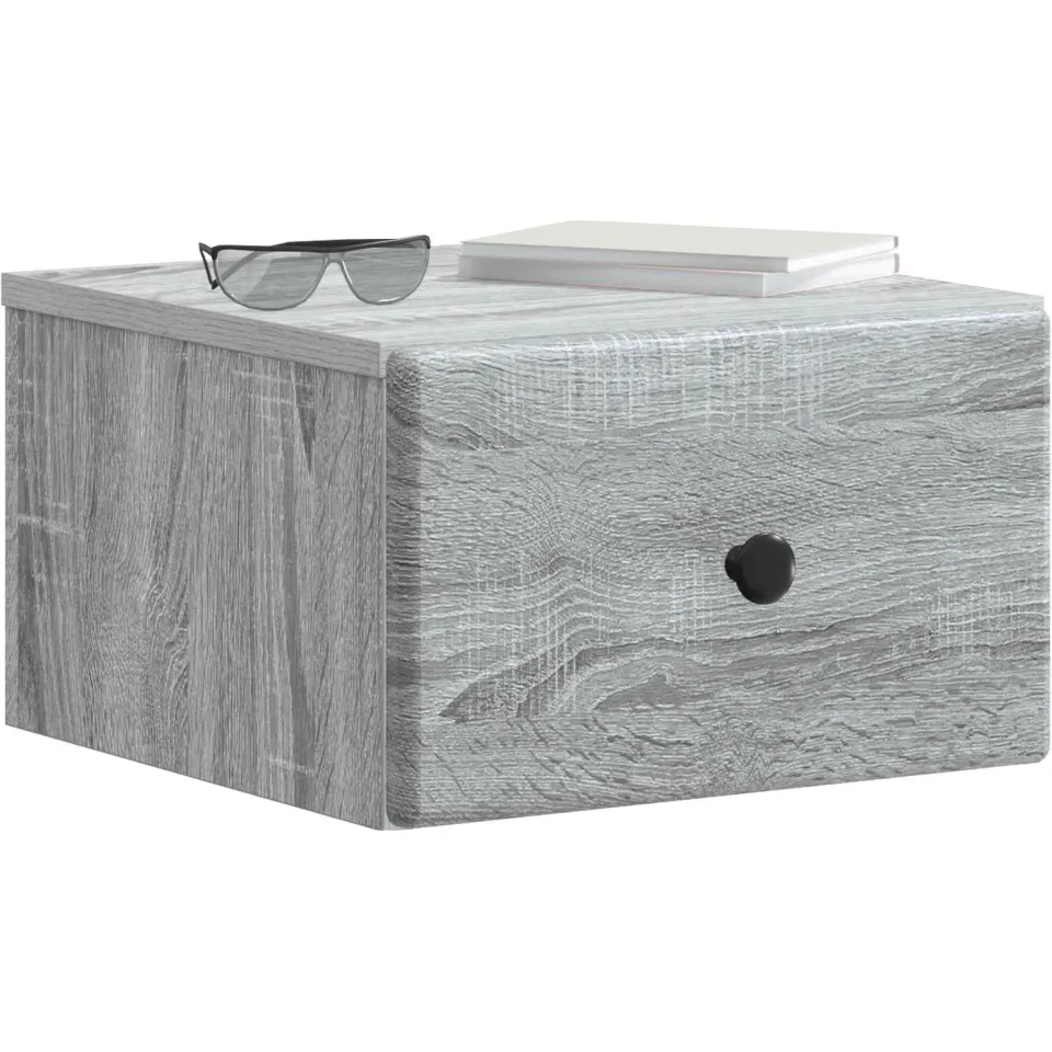 vidaXL Wandbeugel Bedkast 2 st Grijs sonoma 34,5 x 33 x 20 cm