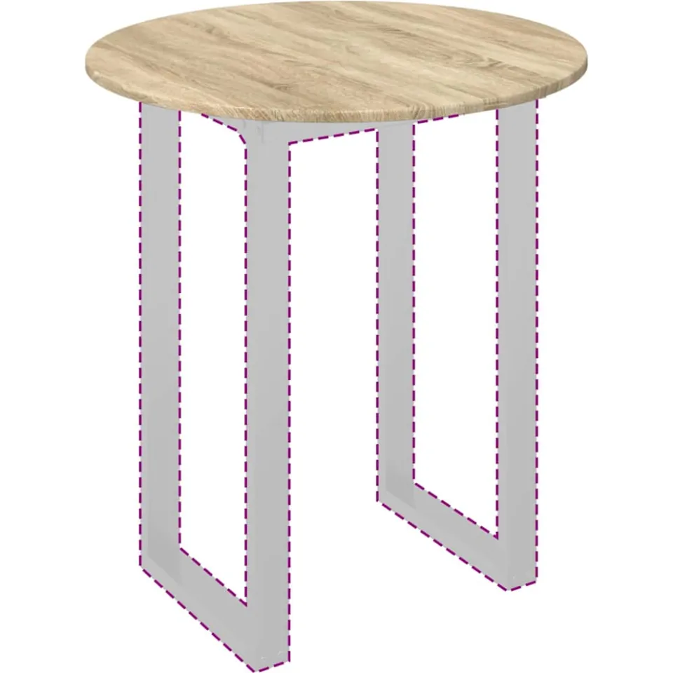 vidaXL Tafelblad Ø 70 x 1,5 cm Rond Bewerkt hout Sonoma Eiken Bruin