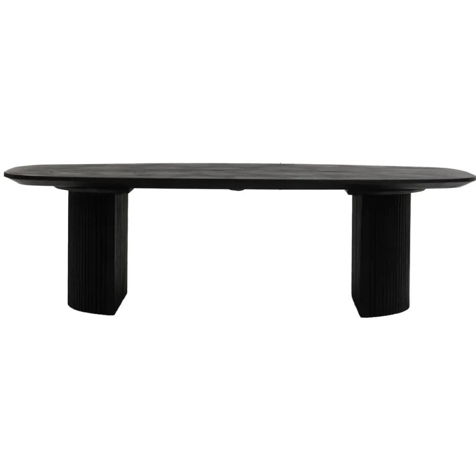 Giga Meubel Salontafel Feline - Deens Ovaal - Zwart - Mangohout - 130cm, foto 2