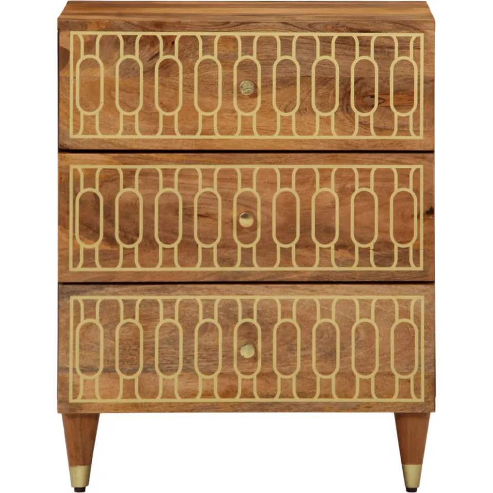 vidaXL Nachtkastje 50x33x62 cm massief mangohout bruin, foto 2