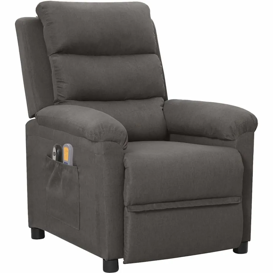 vidaXL Massagestoel elektrisch stof donkergrijs