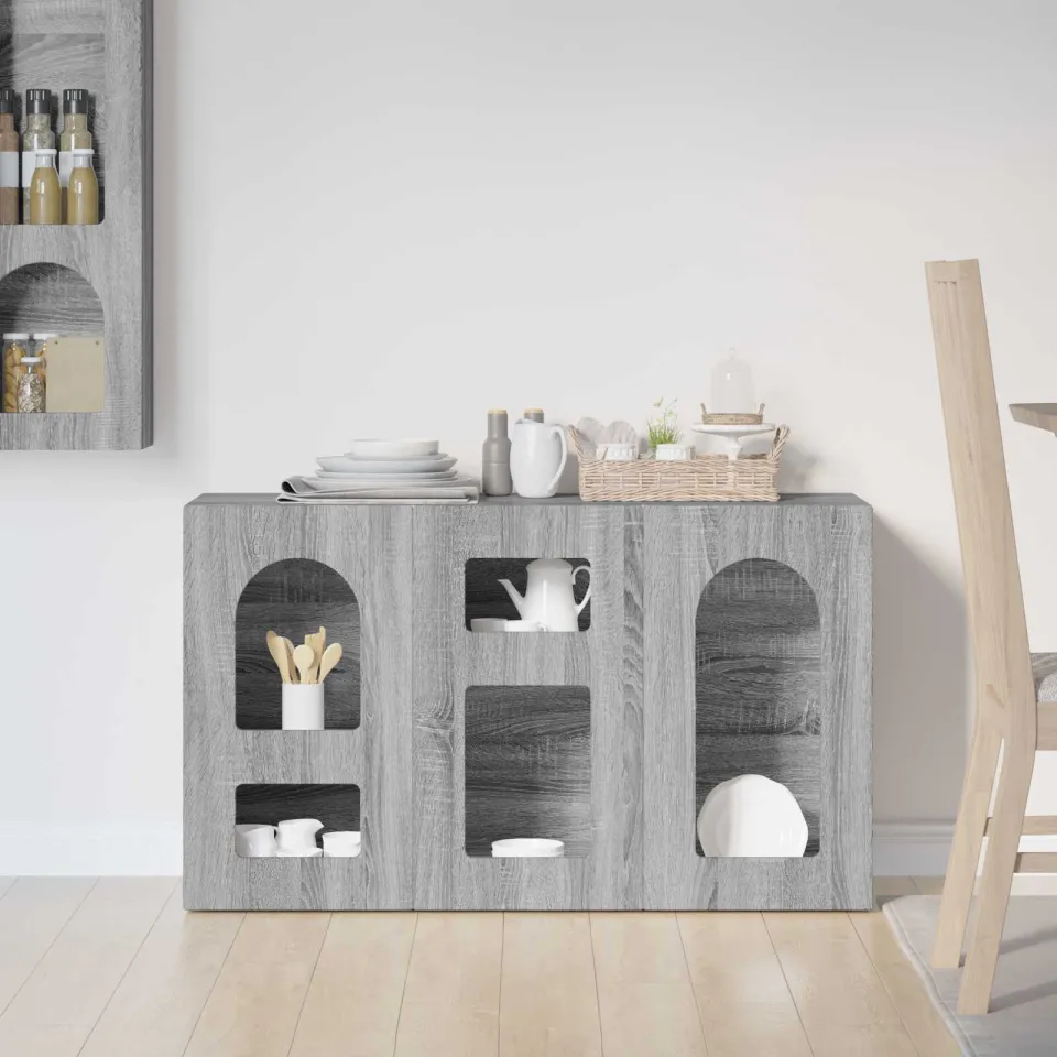 vidaXL Dressoir ELST Grijs Sonoma 100 x 35 x 59 cm Bewerkt hout, foto 3