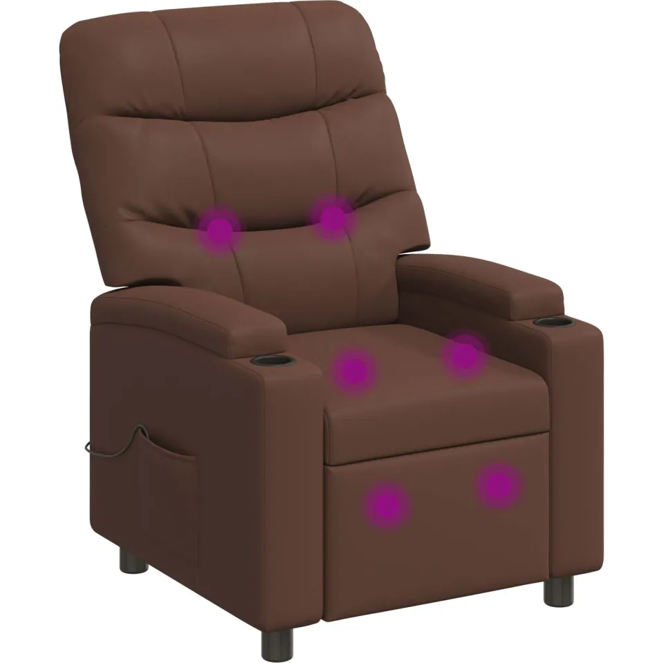 vidaXL Massage-relaxstoel Bruin 75 x 93 x 102 cm Stof, foto 3