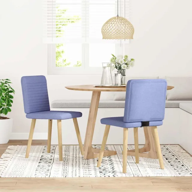 vidaXL Eetkamerstoelen 2 st stof jeansblauw