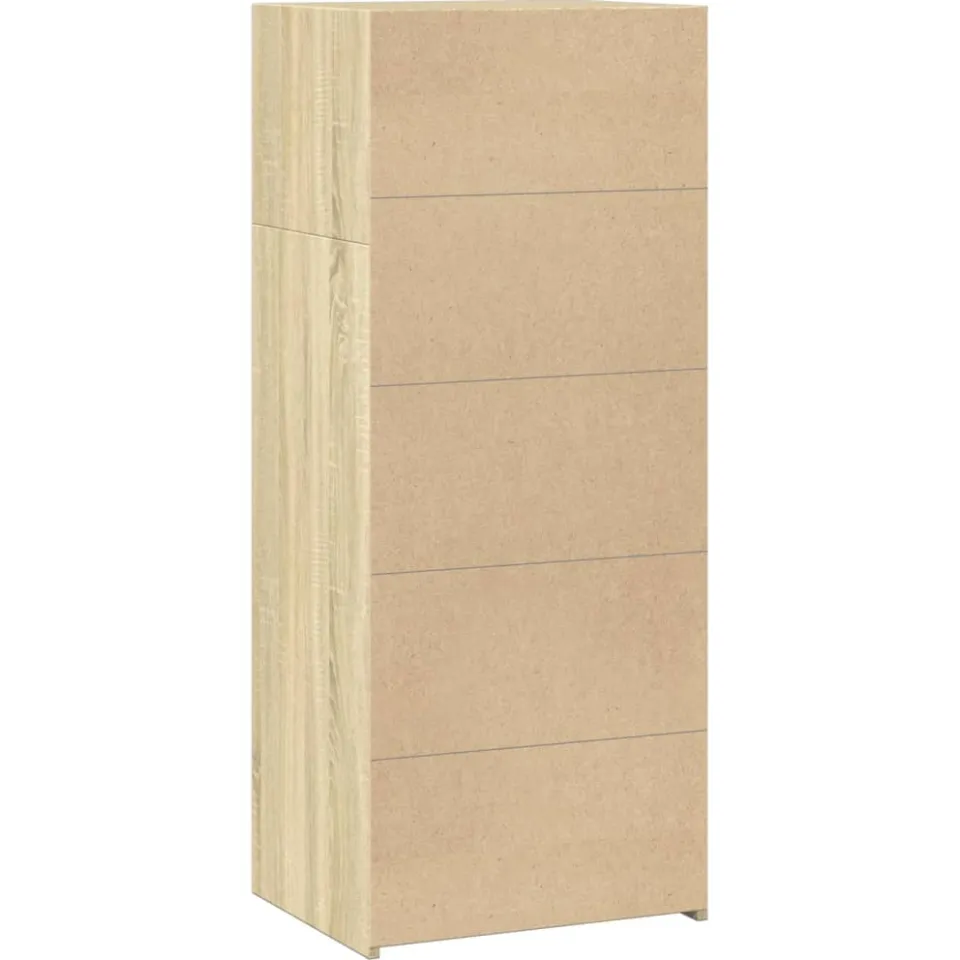 vidaXL Hoge kast 50x41x124 cm bewerkt hout sonoma eikenkleurig, foto 4