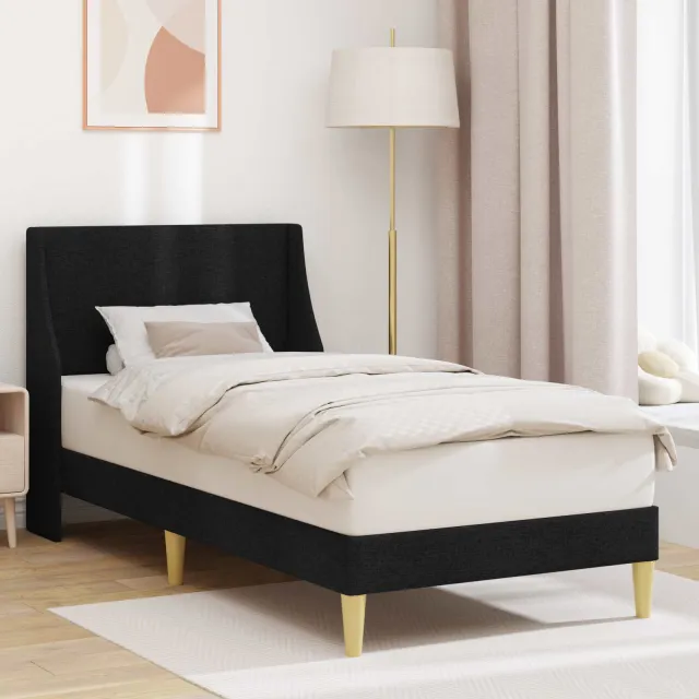 vidaXL Bedframe Effen met hoofdeinde aansluitplaat Zwart