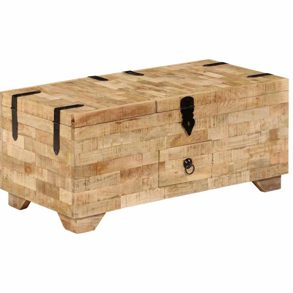 vidaXL Salontafel 80x40x35 cm massief mangohout Bruin