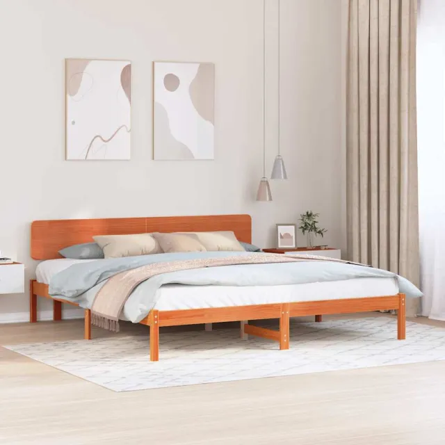 vidaXL Bedframe Wasbruin 180 x 200 cm Massief grenenhout