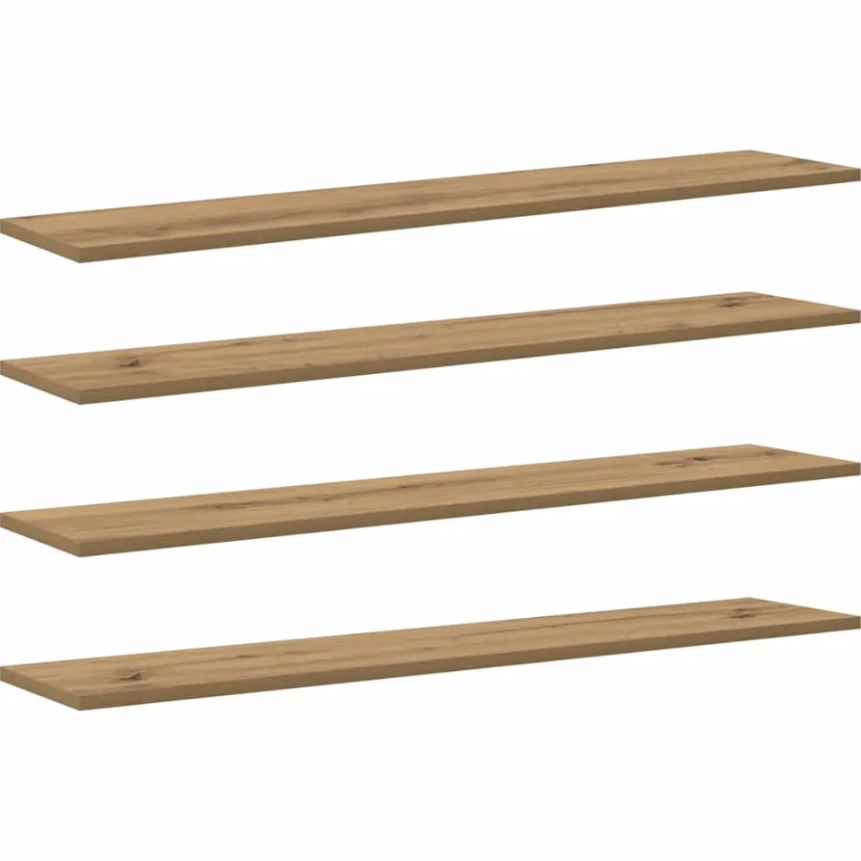 vidaXL Boekenplank Bord 3-laags 4 st 100 x 20 x 1,5 cm Bewerkt hout Bruin
