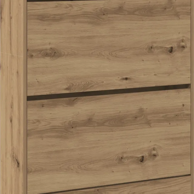 vidaXL Schoenenkast - 80 - x - 21 - x - 87,5 - cm - Bewerkt - hout - Rook - Eiken Gerookt eiken
