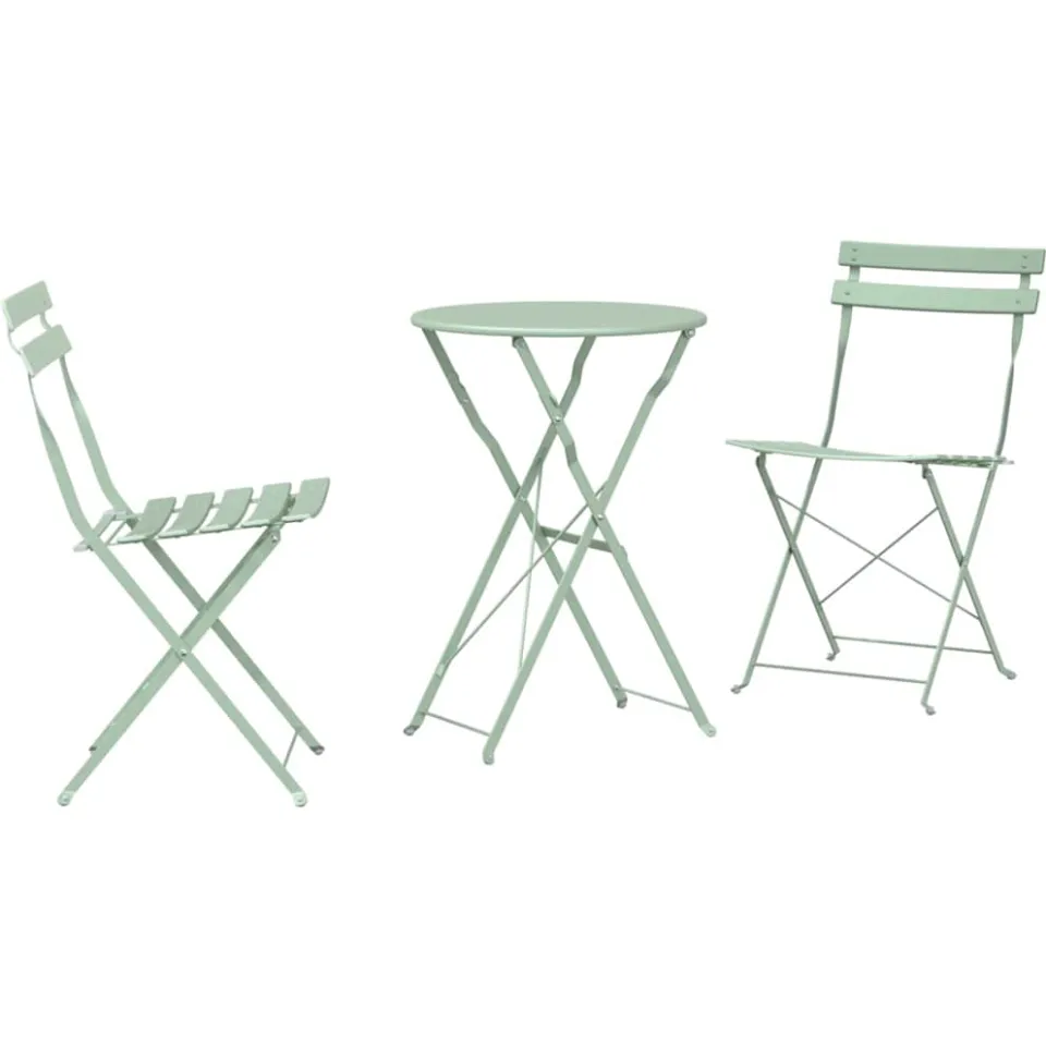 vidaXL Vouw Bistro Set 3 st Sea foam Staal, foto 3