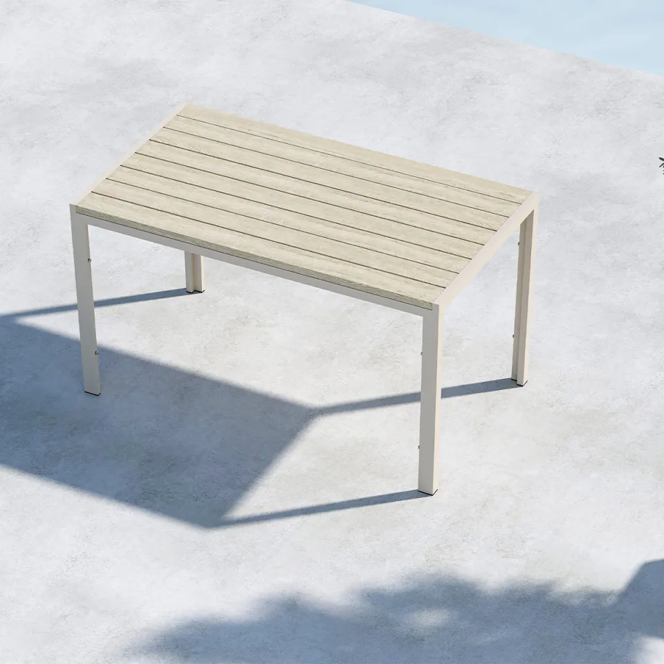 Nest outdoor Joas polywood tuin eettafel beige - 140 x 80 cm, foto 3