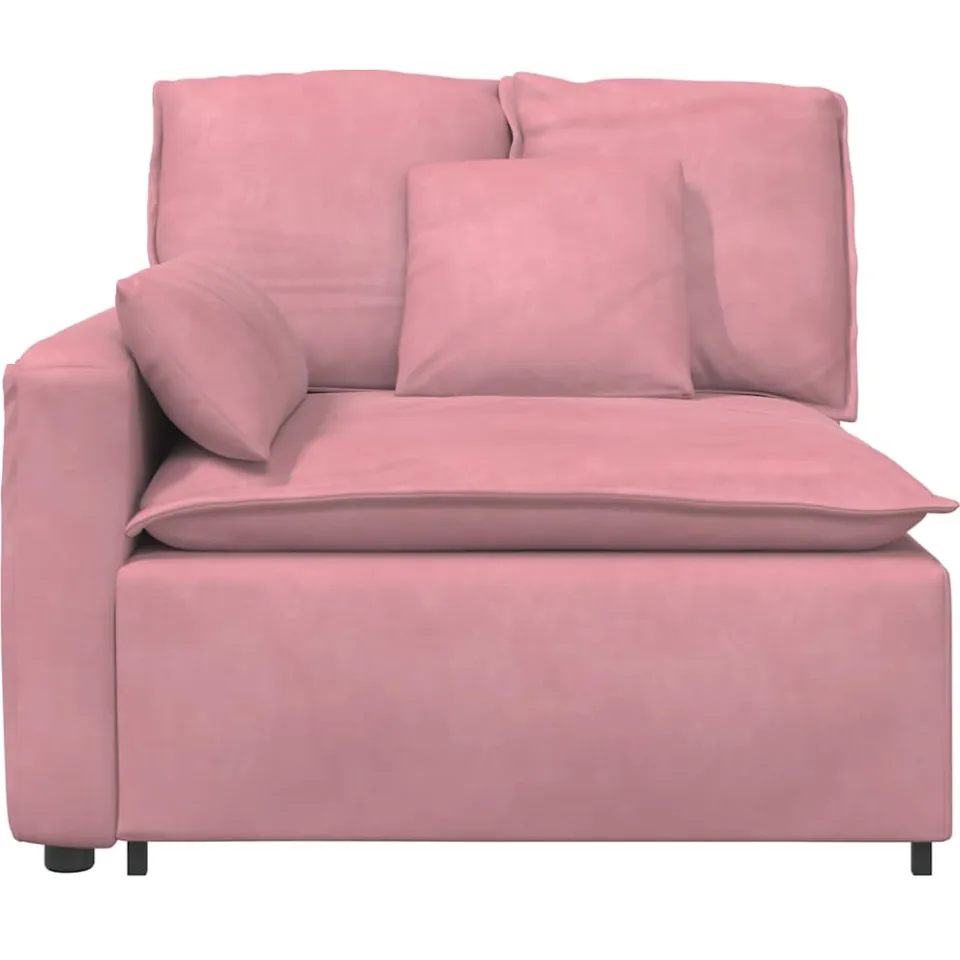 vidaXL Modulaire bank Armleuning eindmodule met kussens 100 cm roze