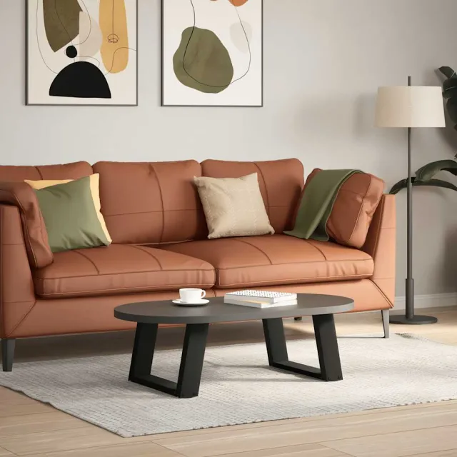 vidaXL Salontafelpoten 2 st U-vormig 50x(30-31) cm staal zwart