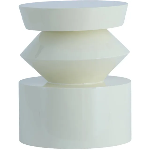 Light & Living DHOTI bijzettafel hout glans crème Ø39,5x50 cm bijzettafel - Light & Living
