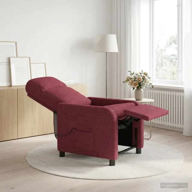 vidaXL Massage Recliner Wijnrood Stof