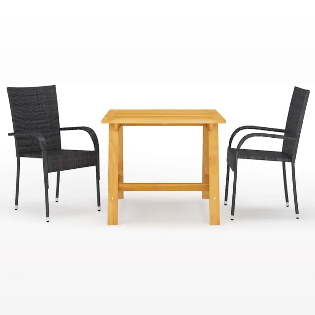 vidaXL 3-delige Tuinset zwart, foto 2