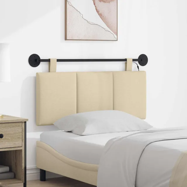 vidaXL Hangend hoofdbord Crèmekleurig Fluweel