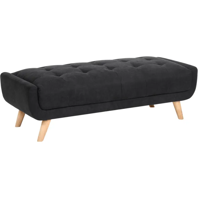 Beliani HABO - Ottomaan - Zwart - Polyester