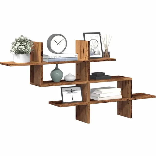 vidaXL Wandschap 124,5x18x60,5 cm bewerkt hout oud houtkleurig Bruin
