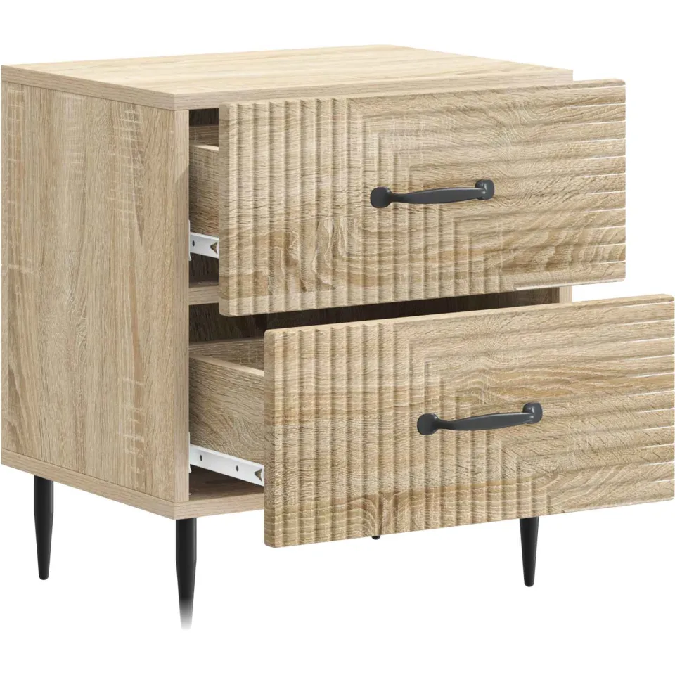 vidaXL Nachtkastje Sonoma Eiken 43 x 34,5 x 47,5 cm Bewerkt hout, foto 4