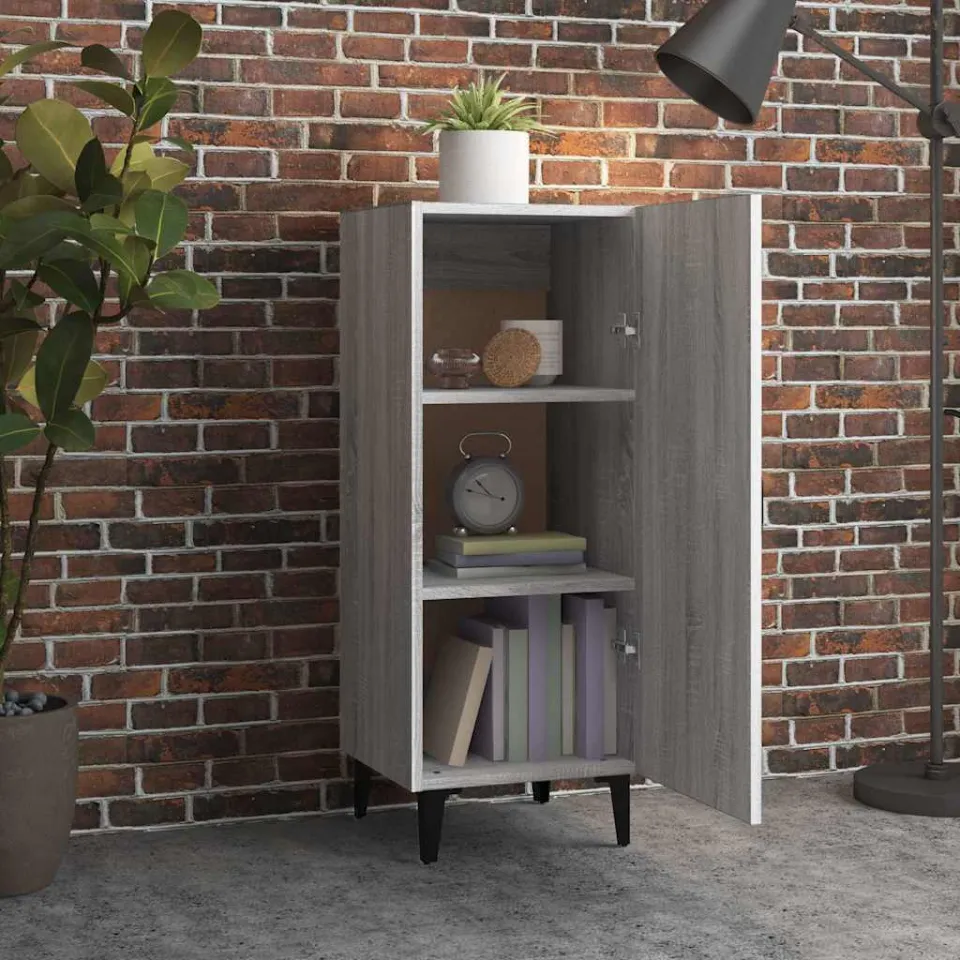 vidaXL Dressoir 34,5x34x90 cm bewerkt hout betongrijs grijs, foto 3