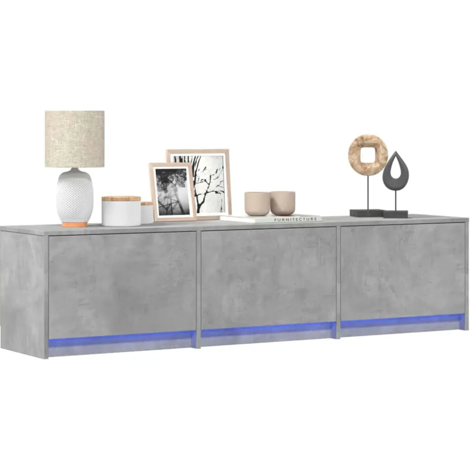 vidaXL TV-kast Betonkleurig Bewerkt hout grijs, foto 2