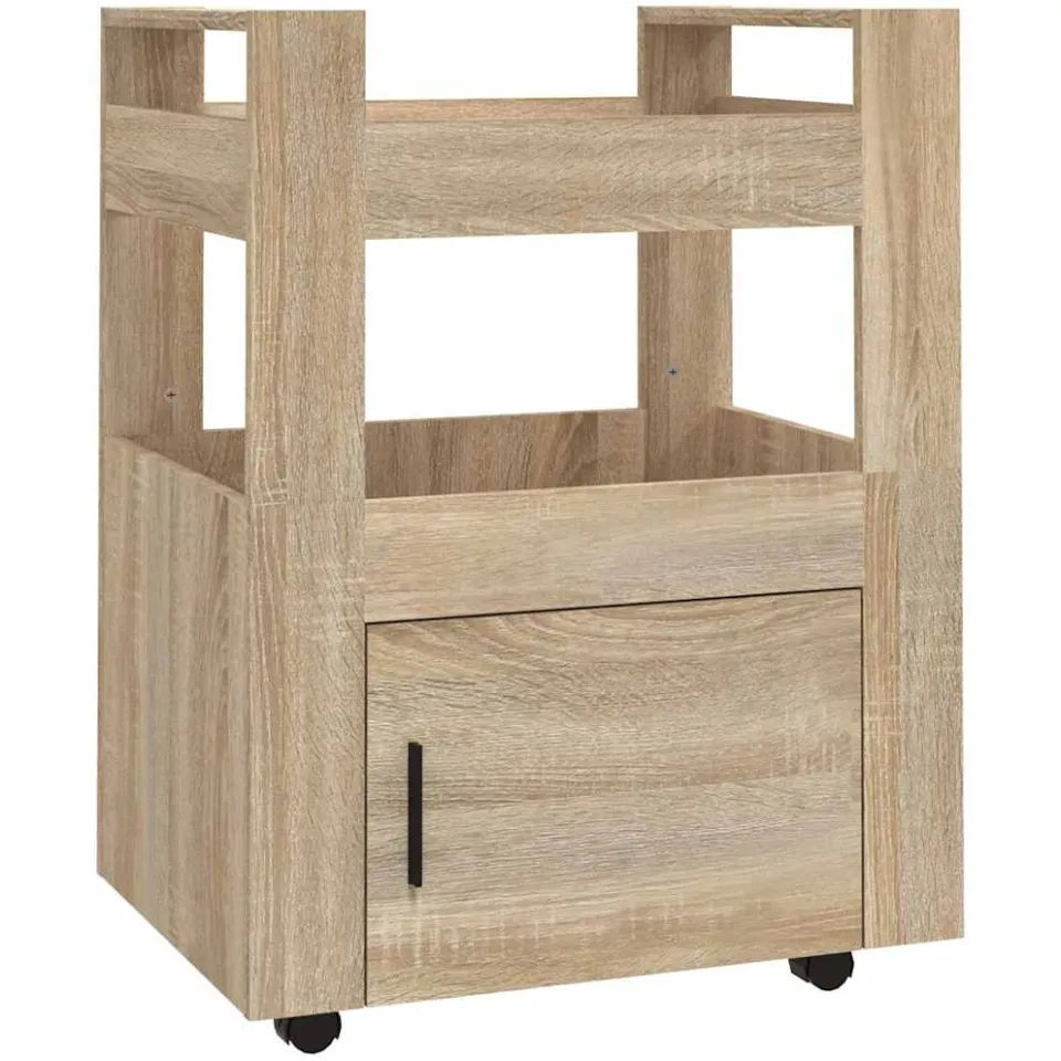 vidaXL Keukentrolley 60x45x80 cm bewerkt hout sonoma eikenkleurig, foto 3