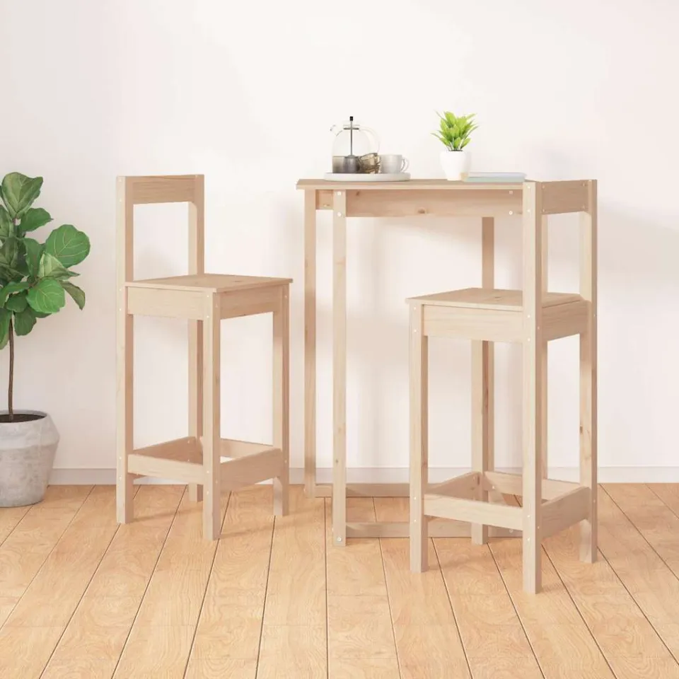 vidaXL Barstoelen 2 st 40x41,5x112 cm massief grenenhout bruin, foto 3