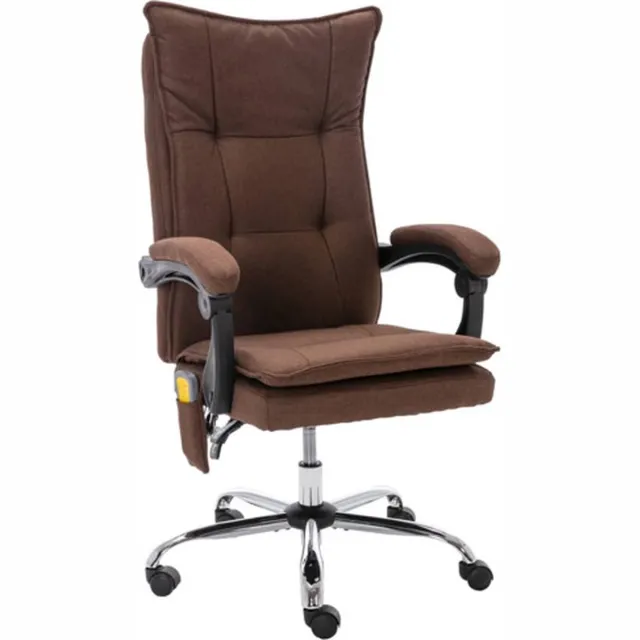vidaXL Kantoormassagestoel - stof - bruin