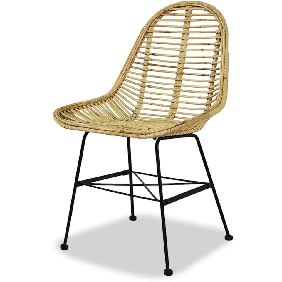 vidaXL Eetkamerstoelen 4 st natuurlijk rattan beige, foto 2