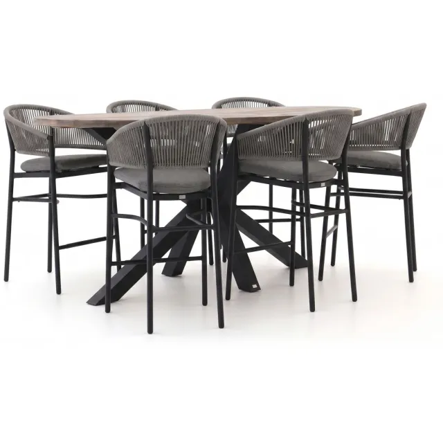 Bellagio tuinmeubelen Bellagio Panaro/ROUGH-Y Ellips 240cm barset 7-delig grijs, foto 2