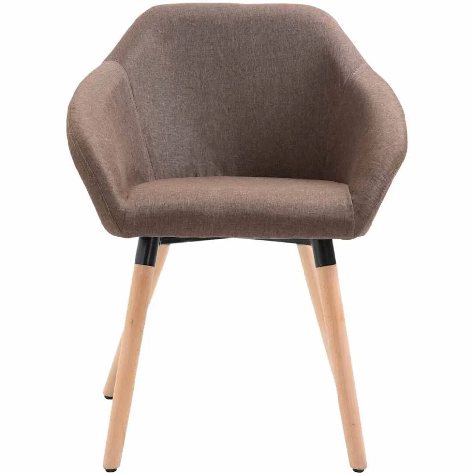 vidaXL Eetkamerstoelen 4 st stof bruin, foto 4