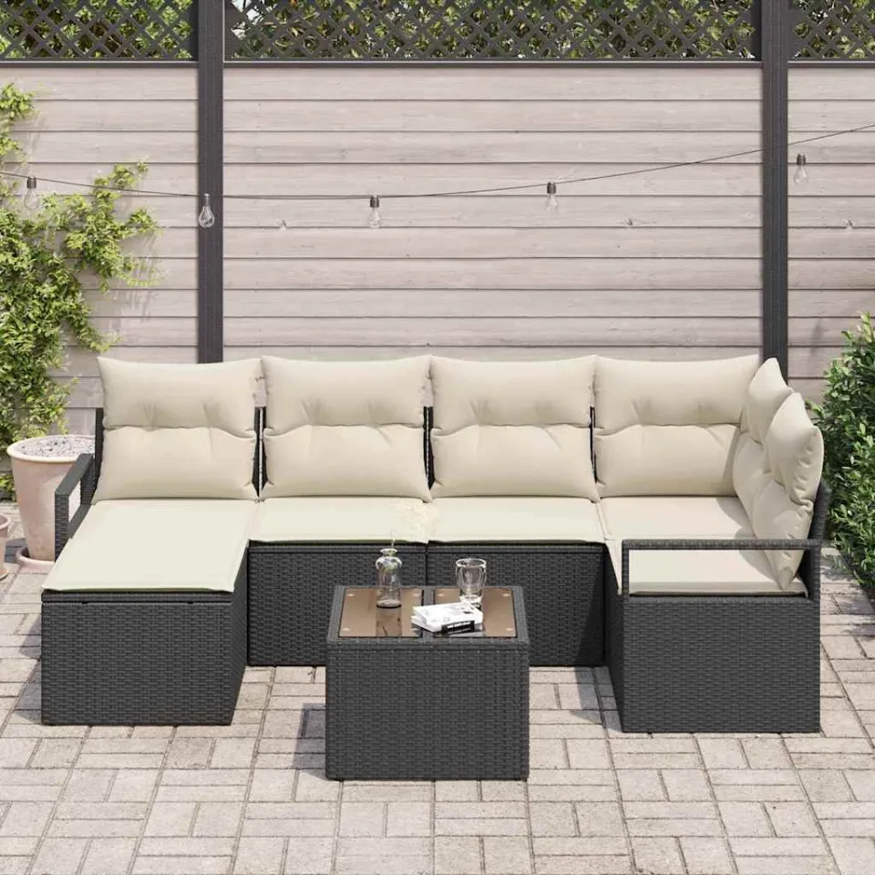 vidaXL Bankstel 7 st Bruin poly rattan, foto 3