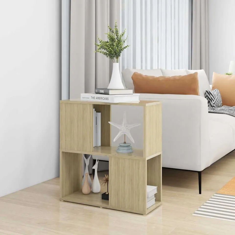 vidaXL Boekenkast 60x24x63 cm bewerkt hout sonoma eikenkleurig, foto 3