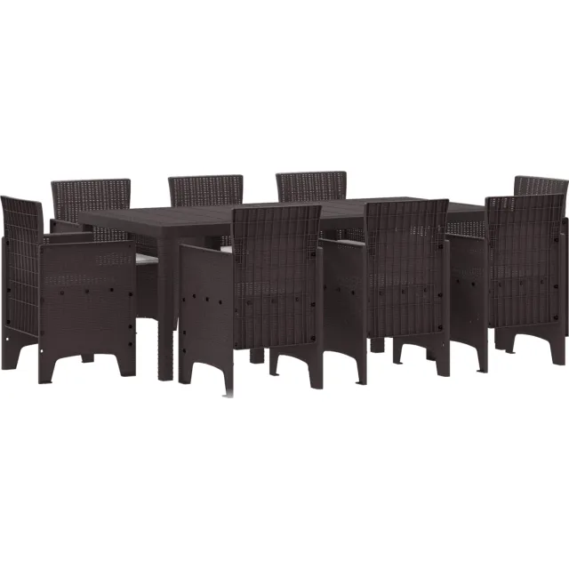vidaXL Tuin eettafelset 9 st Bruin Polypropyleen