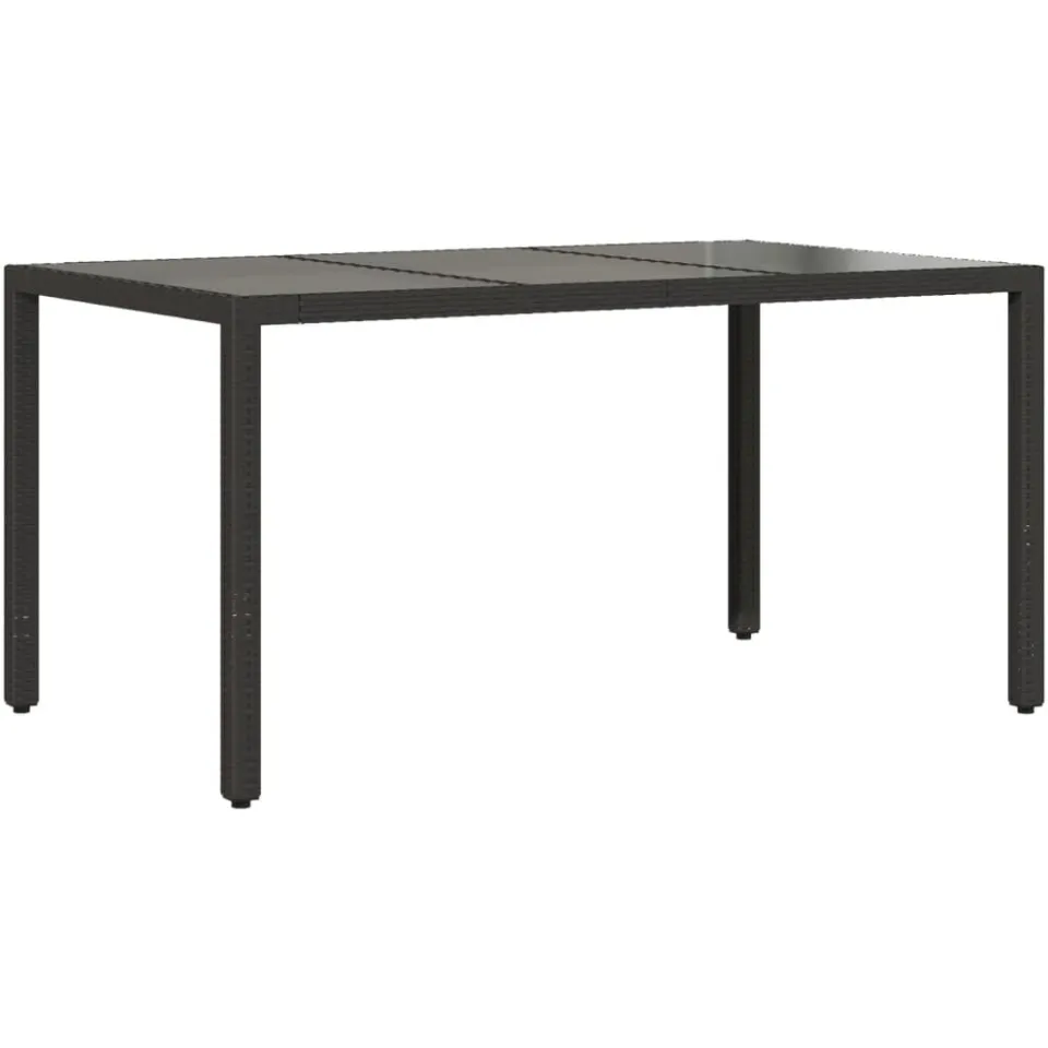 vidaXL 5-delige Tuinset met kussens poly rattan en glas zwart, foto 4