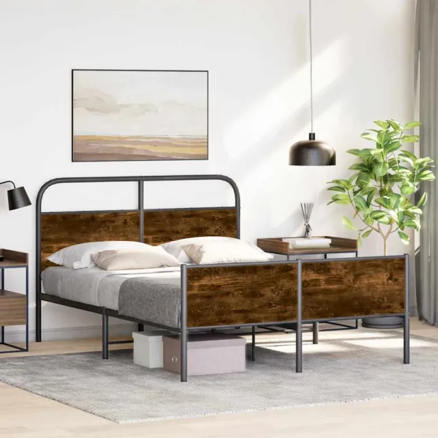vidaXL Bedframe zonder matras bewerkt hout sonoma eikenkleur 120x190cm