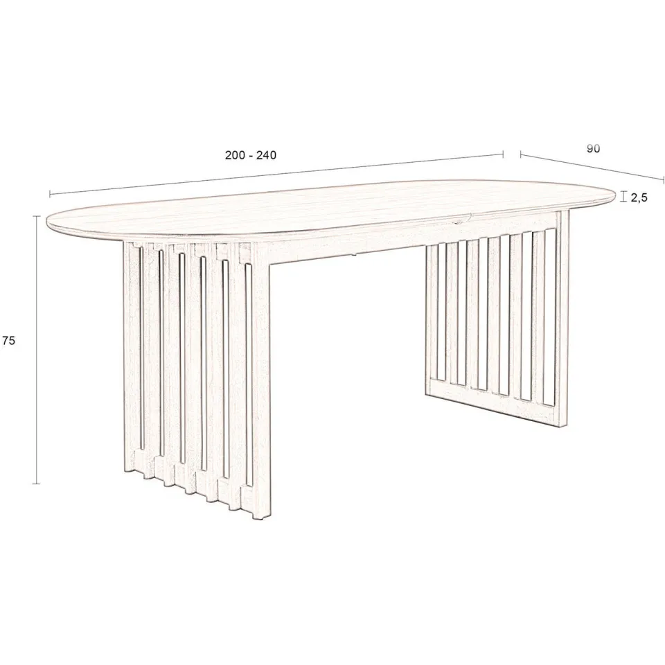 Dutchbone eetkamertafel Barlet naturel, foto 3