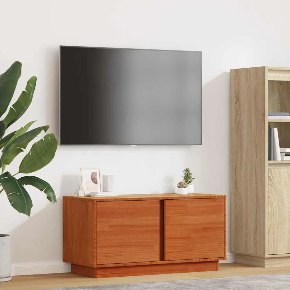 vidaXL TV-kast Wasbruin 80 x 35 x 40,5 cm Massief grenenhout bruin, foto 3