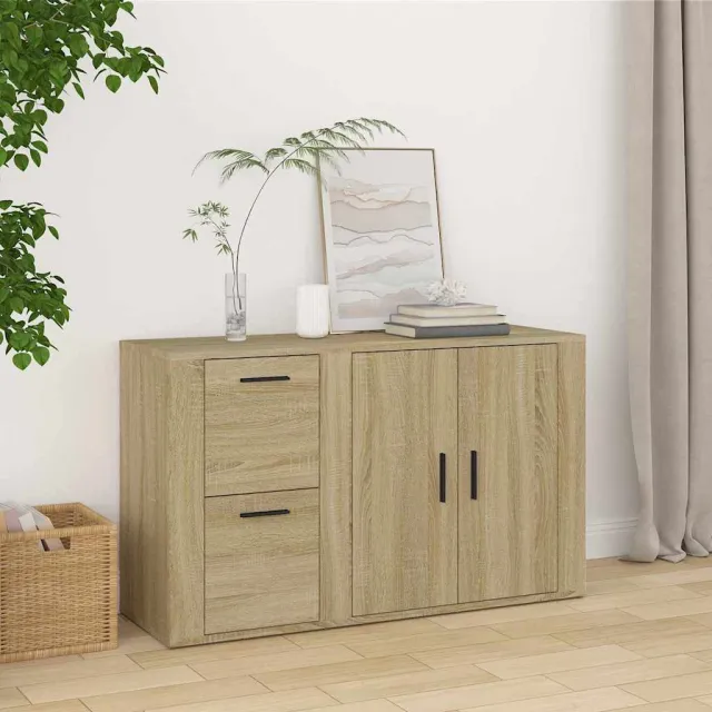 vidaXL Dressoir 100x33x59,5 cm bewerkt hout sonoma eikenkleurig Bruin