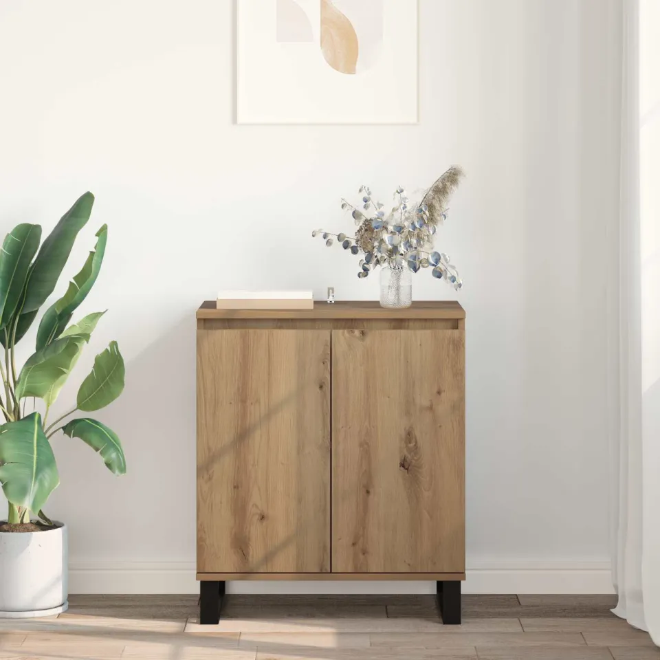 vidaXL Dressoir Artisan Eiken 60 x 35 x 70 cm Bewerkt hout, foto 4
