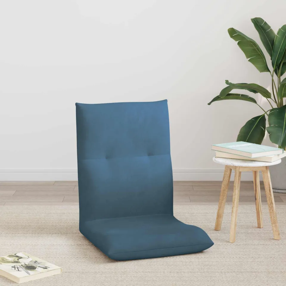 vidaXL Verstelbare vlo stoelen Blauw Fluweel, foto 3