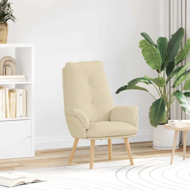vidaXL Fauteuil Crème 69 x 74 x 93 cm Stof en multiplex