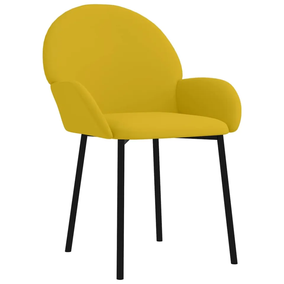vidaXL Eetkamerstoelen 2 st fluweel geel, foto 3