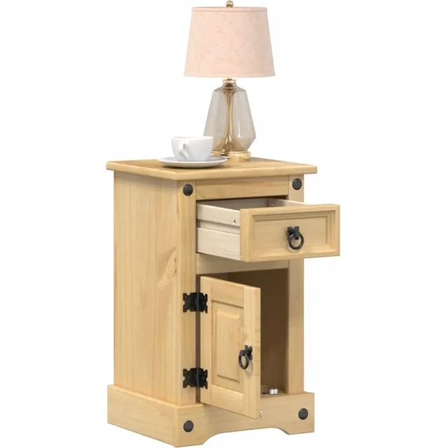 vidaXL Nachtkastje Corona 35x32,5x58 cm massief grenenhout Bruin