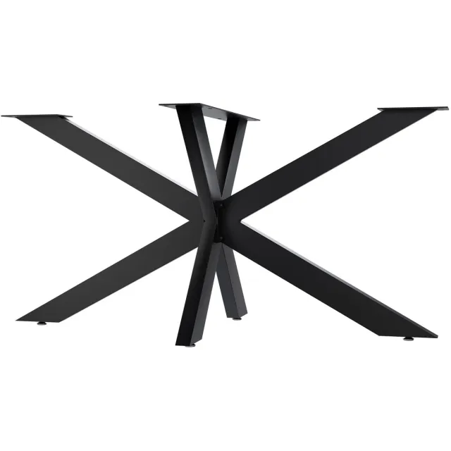 CLP Biloxi tafelpoten - metaal - voor doe-het-zelf - Hoogte 71 cm - Stervormig tafelframe van gepoedercoat staal - zwart 150x78 cm