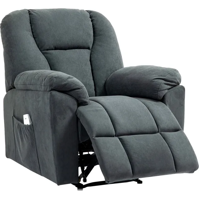 GranMaison Massagestoel - Relaxfauteuil - Zetel - 1 persoons - Met armleuning - Zeer comfortabel - Elektrisch - Donkergrijs