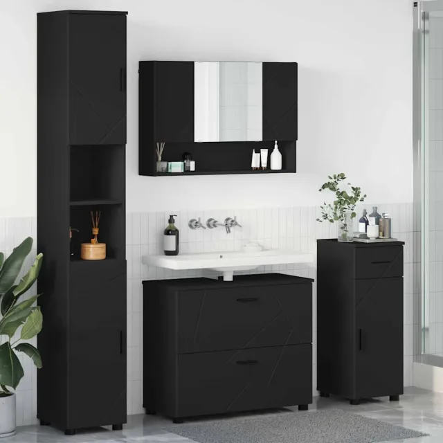 vidaXL Badkamermeubelset 4 st Zwart 35 x 30 x 192 cm, foto 2